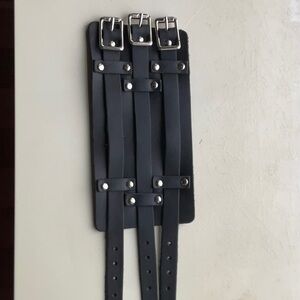 Leather wristband three buckles
